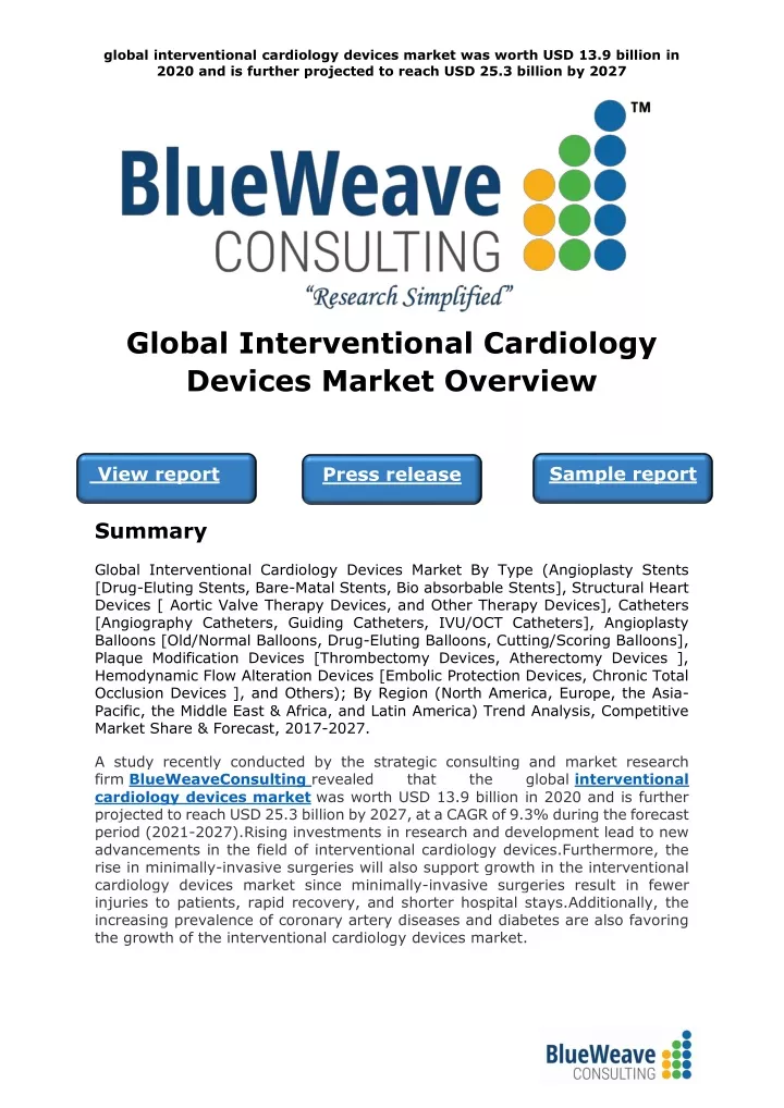 global interventional cardiology devices market