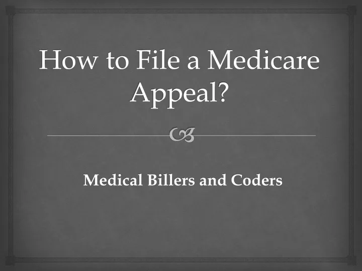 how to file a medicare appeal