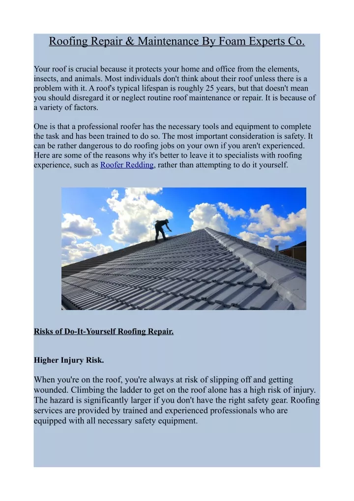 roofing repair maintenance by foam experts co