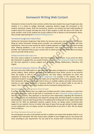 homework writing web content homework writing
