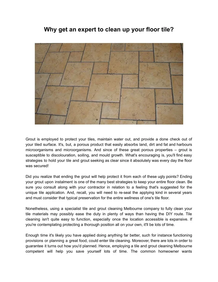 why get an expert to clean up your floor tile