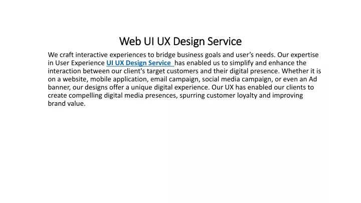 web ui ux design service