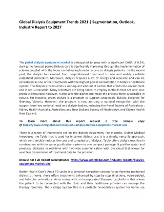 global dialysis equipment trends 2021