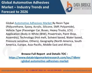 Global Automotive Adhesives Market