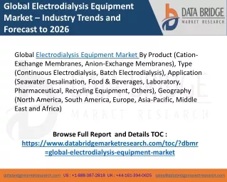 Global Electrodialysis Equipment Market
