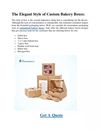 the elegant style of custom bakery boxes