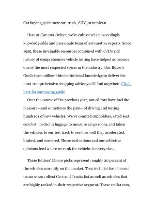 Car buying guide new car