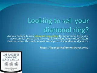 Looking to sell your diamond ring?