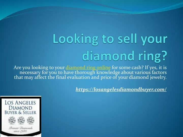 looking to sell your diamond ring