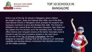 Top 10 Schools in Bangalore