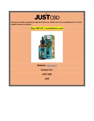 Dog CBD Oil  Justcbdstore.com