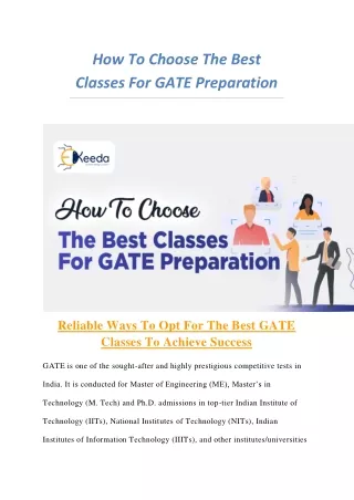 how to choose the best classes for gate