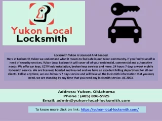 locksmith yukon is licensed and bonded here