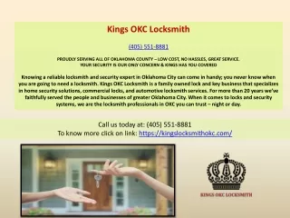 kings okc locksmith 405 551 8881 proudly serving