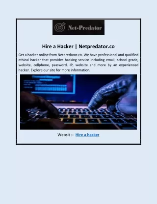 Hire a Hacker | Netpredator.co