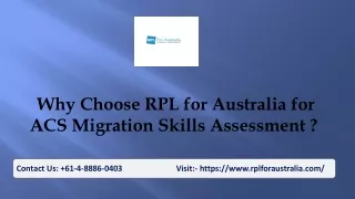 Why Choose RPL for Australia for ACS Migration Skills Assessment