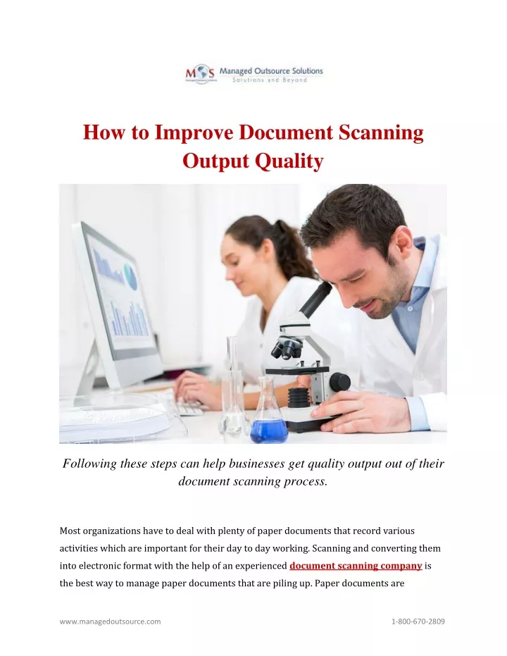 how to improve document scanning output quality