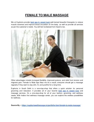 FEMALE TO MALE MASSAGE
