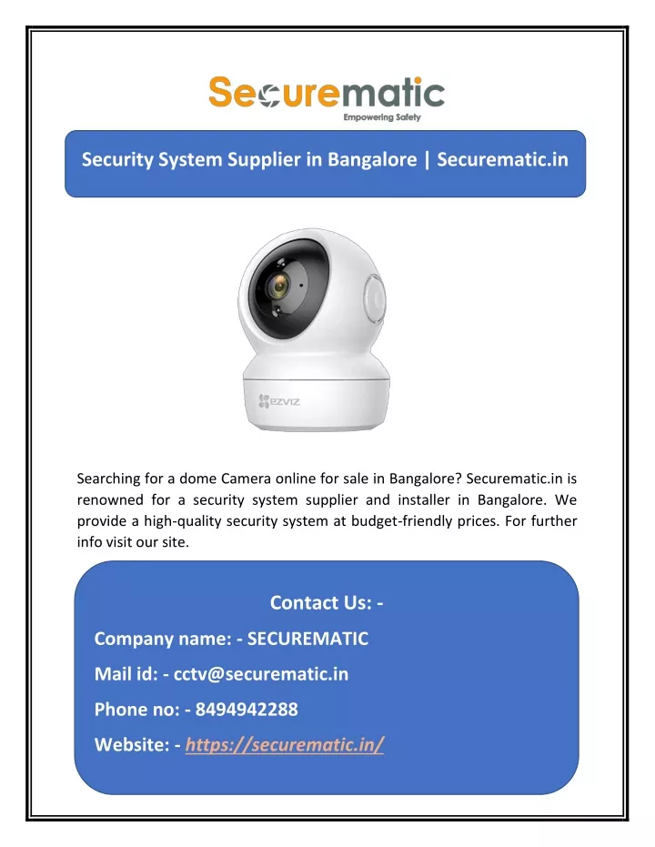 security system supplier in bangalore securematic