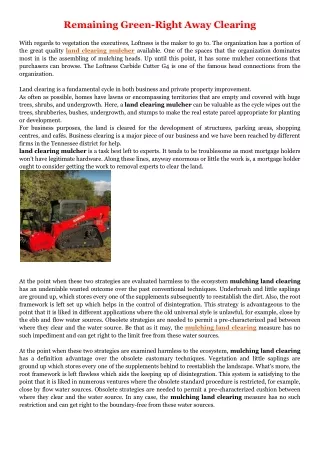 Land Clearing Services That Preserve Nature !!