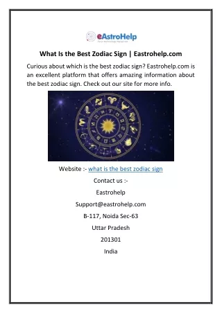 what is the best zodiac sign eastrohelp com