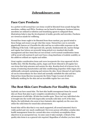 zohraskincare com