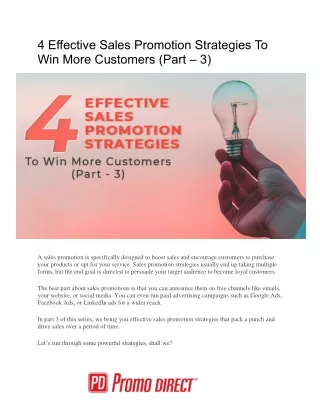 4 effective sales promotion strategies