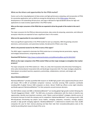 what are the drivers and opportunities