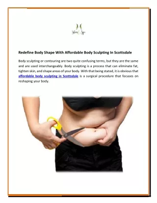 Redefine Body Shape With Affordable Body Sculpting In Scottsdale