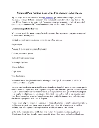 Comment Pour Donner Vous-Même Une Manucure À La Maison
