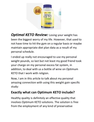 Optimal KETO Review