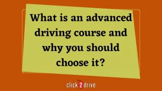 what is an advanced driving course