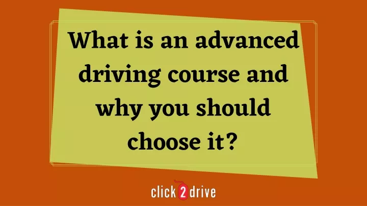 what is an advanced driving course