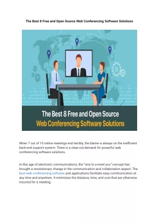 Web Conferencing Software Solutions