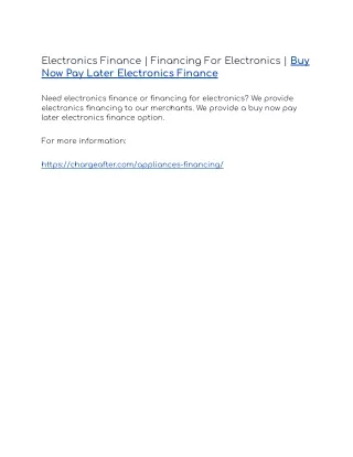 electronics finance financing for electronics