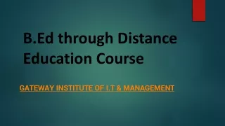 b ed through distance education course
