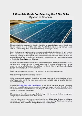 Best 6.6kw Solar System In Brisbane