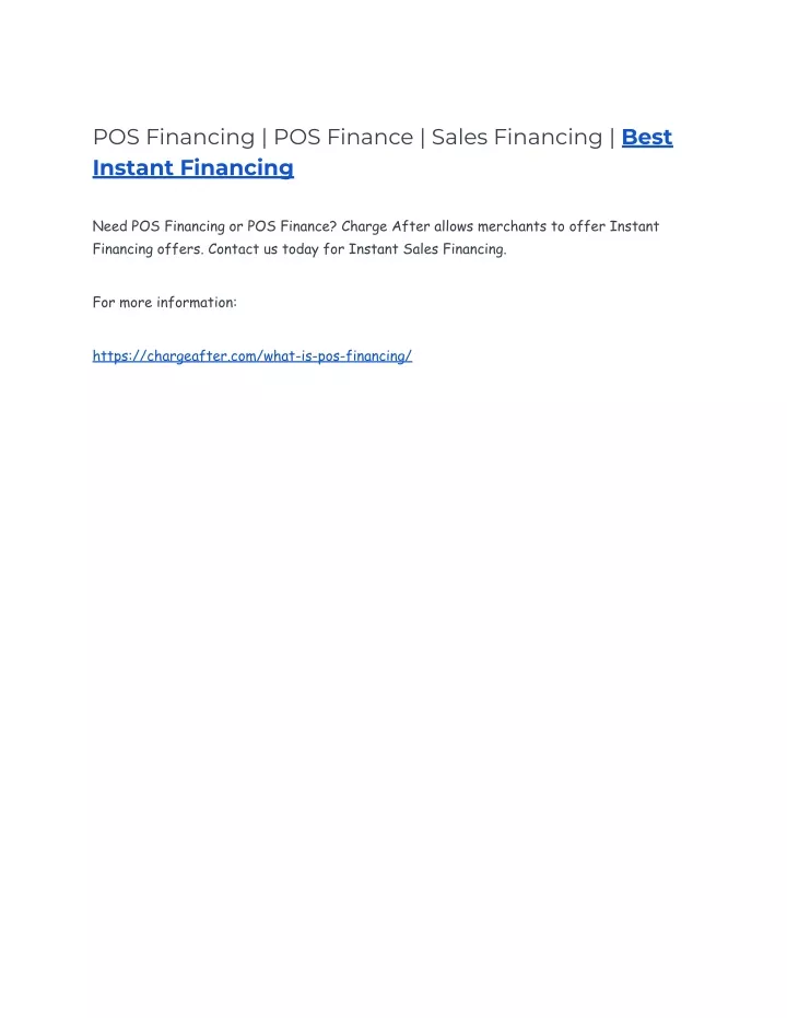 pos financing pos finance sales financing best
