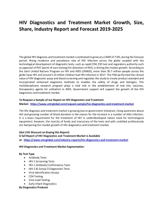 hiv diagnostics and treatment market growth size