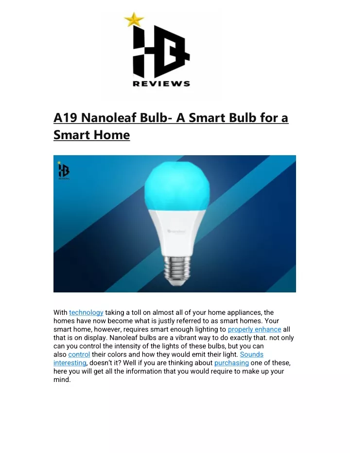 a19 nanoleaf bulb a smart bulb for a smart home