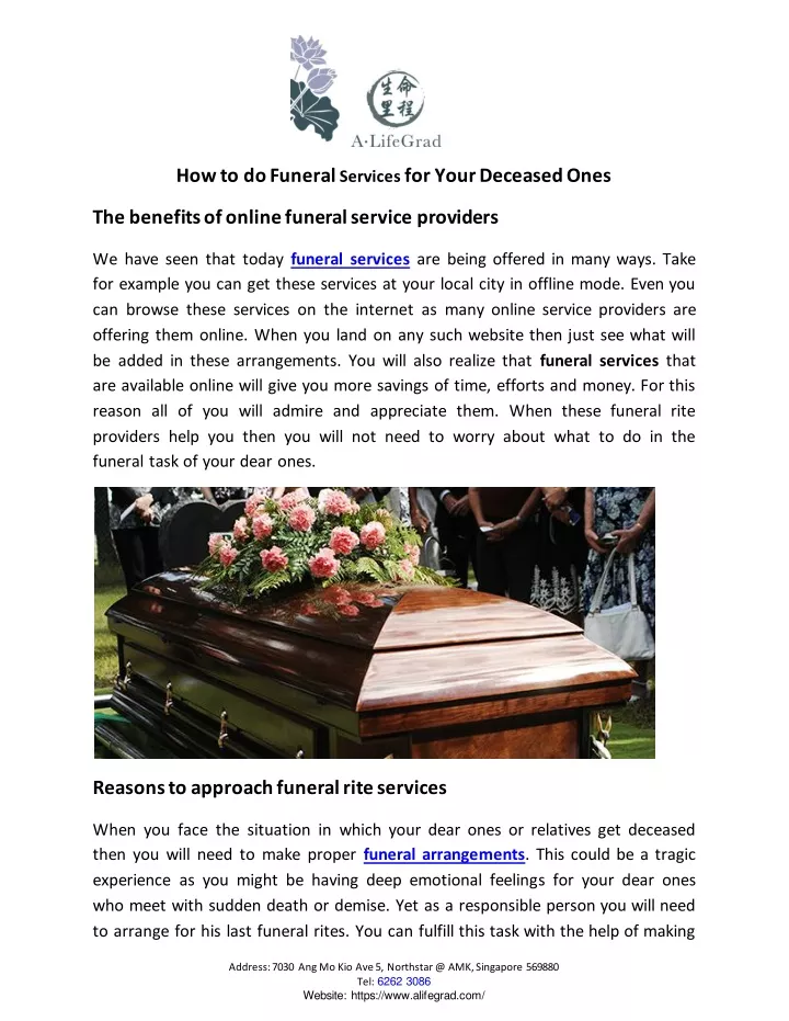 how to do funeral services for your deceased ones
