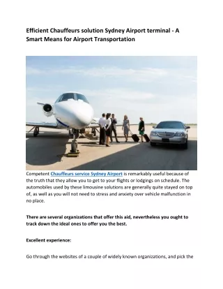 efficient chauffeurs solution sydney airport