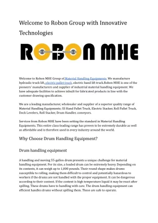 Hydraulic Truck Lift - Heavy Duty Truck Lift | Robon MHE