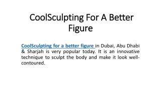 CoolSculpting For A Better Figure