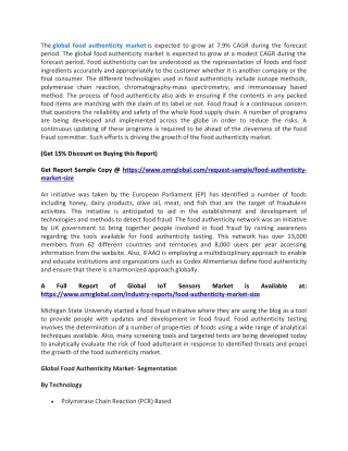 the global food authenticity market is expected