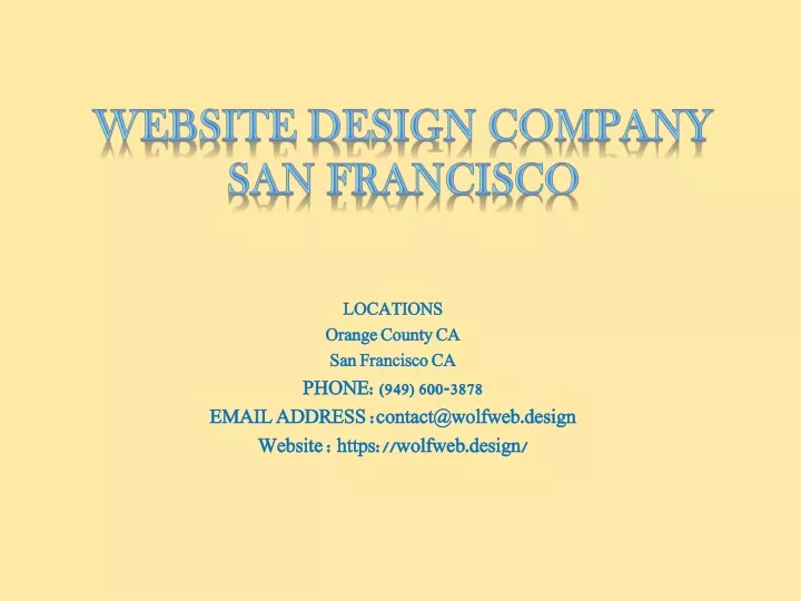 website design company san francisco