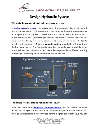 design hydraulic system