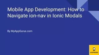 Mobile App Development_ How to Navigate ion-nav in Ionic Modals