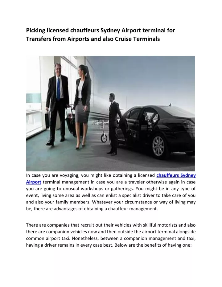 picking licensed chauffeurs sydney airport