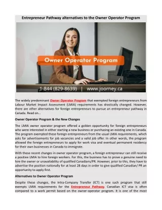 entrepreneur pathway alternatives to the owner